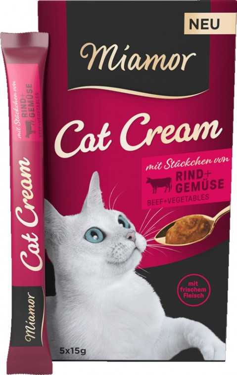MIAMOR Cat Cream Pasta z wołowiną - przysmak dla kota - 6x15g - Galeria zdjęcie 1