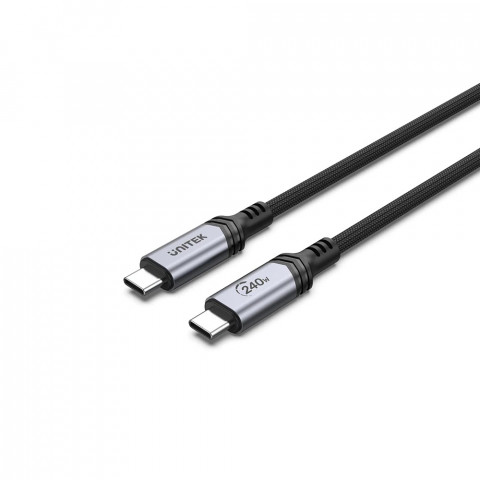 UNITEK KABEL USB-C 3.1 DO ŁADOWANIA, PD 240W, 2M - Galeria zdjęcie 2