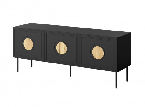 Szafka RTV PALAZZO 150x42x60 czarny + dąb craft - Galeria zdjęcie 1
