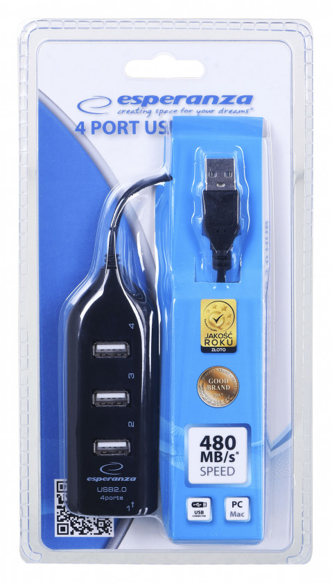 ESPERANZA HUB USB 2.0 4-PORTY EA116 - Galeria zdjęcie 2