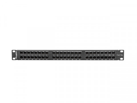 Lanberg patch panel 48 port 1u kat.5e utp czarny ppu5-1048-b - Galeria zdjęcie 4
