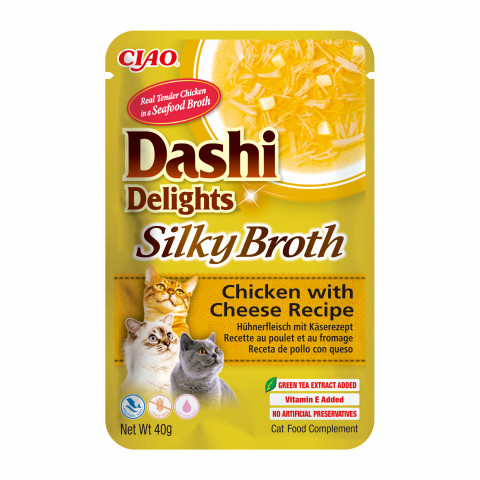 INABA CAT Dashi Delights Silky Broth Chicken with Cheese - przysmak dla kota - 4x40g + GRATIS - Galeria zdjęcie 4