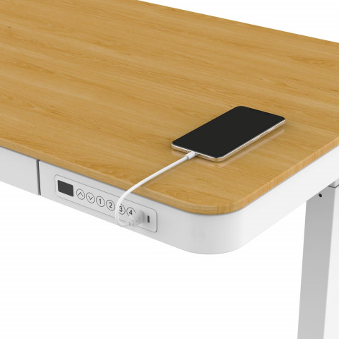 Biurko ACTIVEJET z elektryczną regulacją wysokości 140x70 ET119W-C biały/dąb - Galeria zdjęcie 10