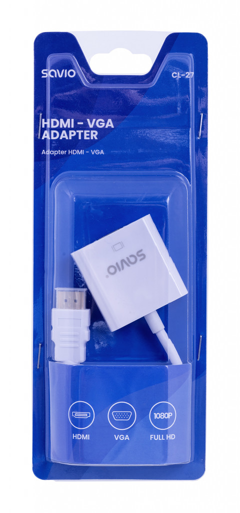 Adapter Video Savio CL-27 HDMI - VGA M-F - Galeria zdjęcie 2