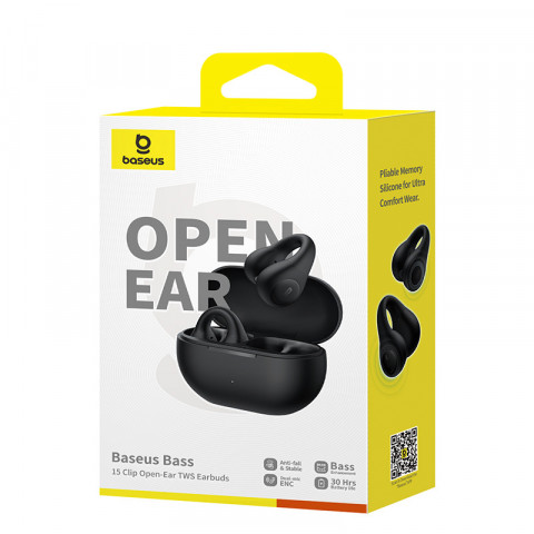 Słuchawki powietrzne Baseus 15 Clip Open-Ear czarny - Galeria zdjęcie 6