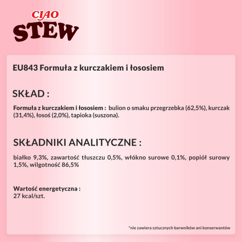 INABA Ciao Stew Chicken & Salmon Kurczak z łososiem potrawka w sosie - przysmak dla kota - 4x40g + GRATIS - Galeria zdjęcie 15