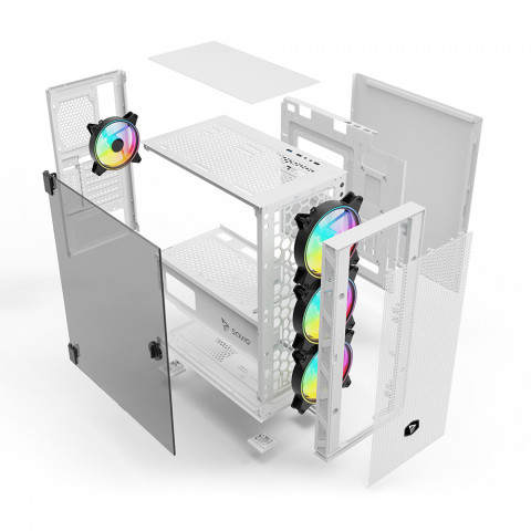 SAVIO OBUDOWA KOMPUTEROWA RAPTOR WHITE X1 ARGB - Galeria zdjęcie 6
