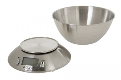 Waga kuchenna ADLER AD 3134 Inox (z miską/ Inox) - Galeria zdjęcie 3