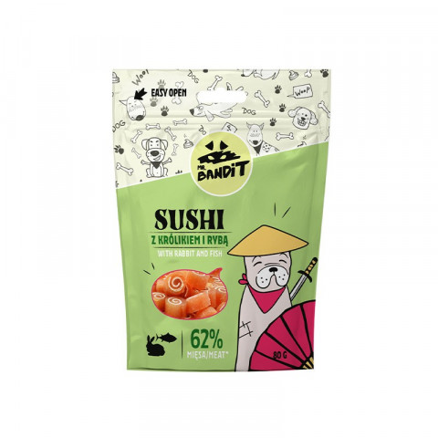 MR. BANDIT Sushi z Królikiem i Rybą - przysmak dla psa - 80g - Galeria zdjęcie 1