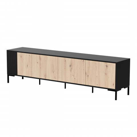 Szafka RTV MERCI 200x40x54 czarny/dąb artisan - Galeria zdjęcie 1