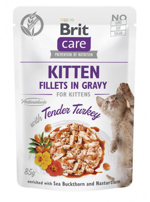 BRIT Care Cat Kitten Tender Turkey Pouch - mokra karma dla kota - 85 g - Galeria zdjęcie 1