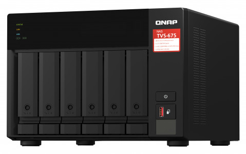 Qnap TVS-675-8G, Tower, 6 x 2.5"/3.5" SATA, Zhaoxin Kaixian KX-U6580 8C/8T, 8GB (1x 8GB) DDR4 SODIMM , 2 x 2.5GbE, Single PSU, 250W - Galeria zdjęcie 4