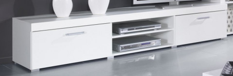Szafka RTV 200 SAMBA (Unit 8) biały/biały połysk - Galeria zdjęcie 1