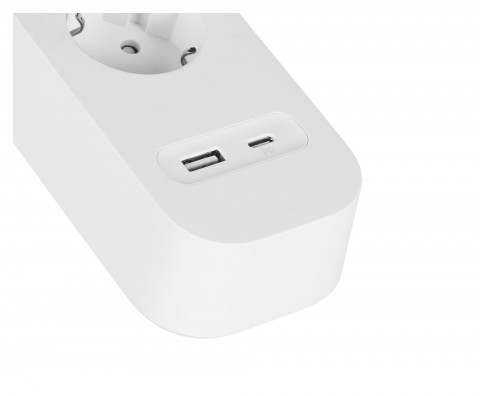 Listwa zasilająca Belkin Power Surge 4-PORT + 1xUSB-A +1xUSB-C 2.4A PD 525J 2m White Schuko - Galeria zdjęcie 5
