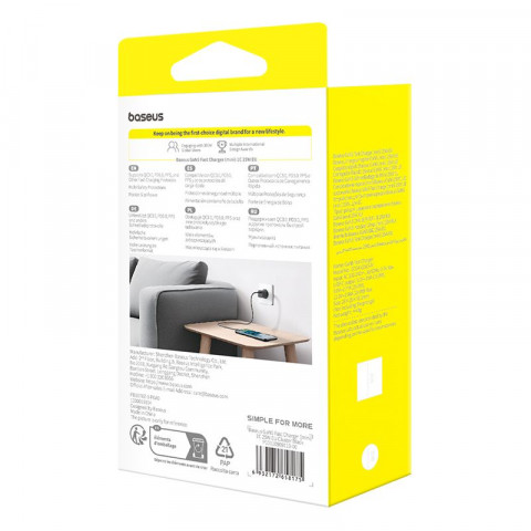 Ładowarka Baseus GaN5mini 1C 25W+kabel USB-C czarny - Galeria zdjęcie 6