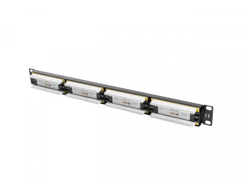 Lanberg patch panel 24 port 1u kat.5e utp black ppu5-1024-b - Galeria zdjęcie 1