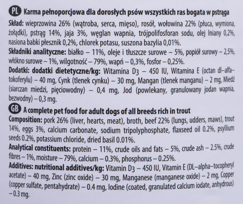 DOLINA NOTECI Premium Pstrąg - mokra karma dla psa - 400g - Galeria zdjęcie 2
