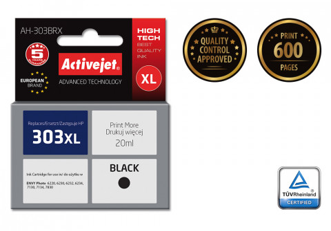 ActiveJet AH-303BRX Tusz do drukarki HP; zamiennik 303XL T6N04AE; Premium; 20ml; czarny. - Galeria zdjęcie 2