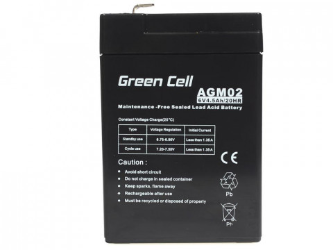 GREEN CELL AKUMULATOR ŻELOWY AGM02 6V 4,5AH - Galeria zdjęcie 3