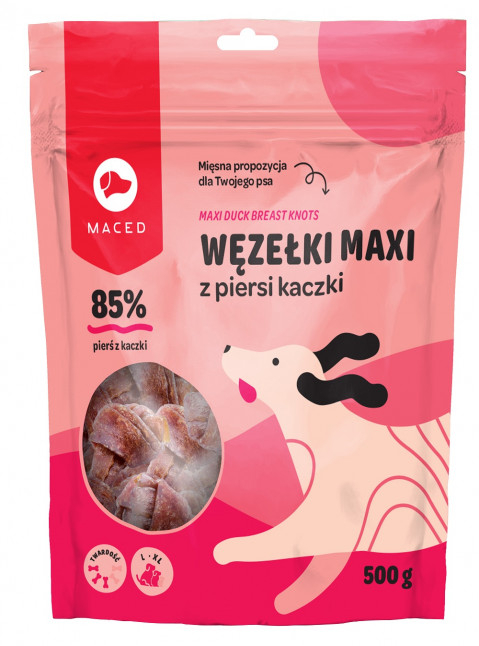 MACED Węzełki maxi z piersi kaczki - przysmak dla psa - 500g - Galeria zdjęcie 1