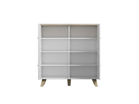 Komoda LOTTA 110 4D biały+ dąb sonoma - Galeria zdjęcie 2