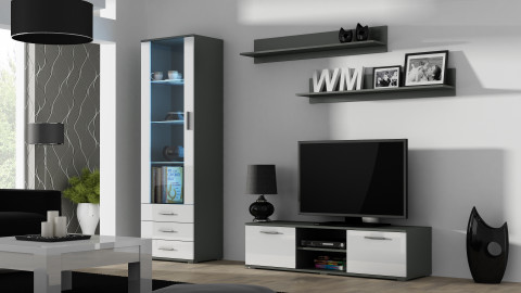 Witryna SOHO S1 szary/ biały połysk - Galeria zdjęcie 2