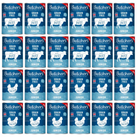 BUTCHER'S Original Junior MIX SMAKÓW - mokra karma dla psa - 24x400g - Galeria zdjęcie 1