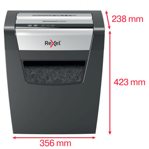 Rexel Niszczarka Momentum X312, 12 kartek, 23 l kosz - Galeria zdjęcie 3