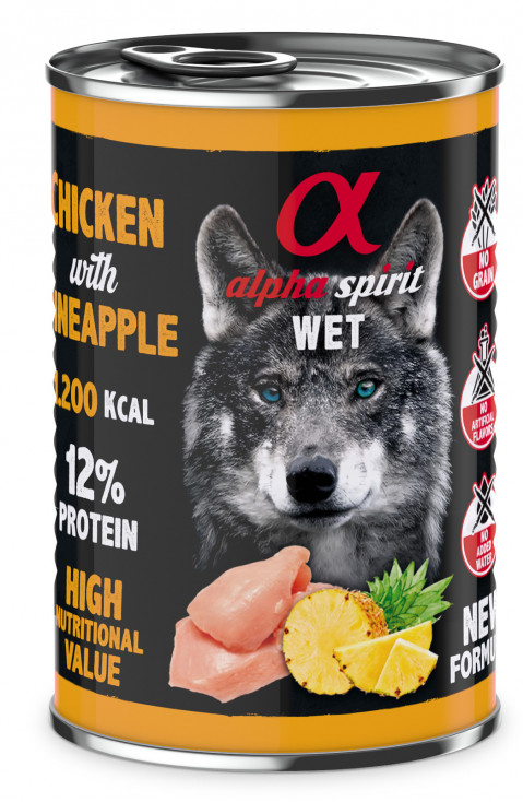 ALPHA SPIRIT WET Kurczak z Ananasem - mokra karma dla psa - 400g - Galeria zdjęcie 1