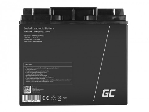 GREEN CELL AKUMULATOR ŻELOWY AGM10 12V 20AH - Galeria zdjęcie 9
