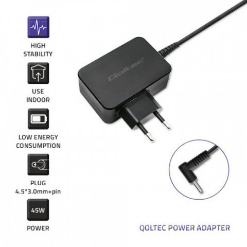 QOLTEC ZASILACZ DO ULTRABOOKA HP 45W | 19.5V - Galeria zdjęcie 3