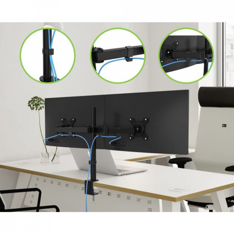 TECHLY PODWÓJNY UCHWYT BIURKOWY LED/LCD 13-27 CALI - Galeria zdjęcie 5
