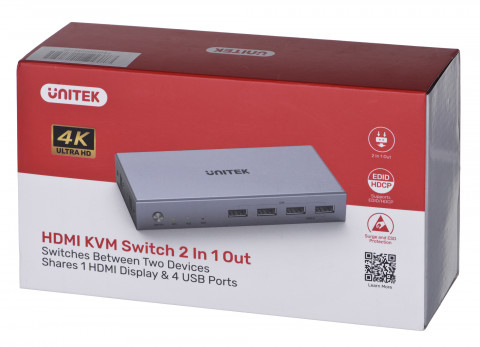 UNITEK PRZEŁĄCZNIK KVM 4K HDMI 2.0,2-IN,1-OUT +USB - Galeria zdjęcie 11