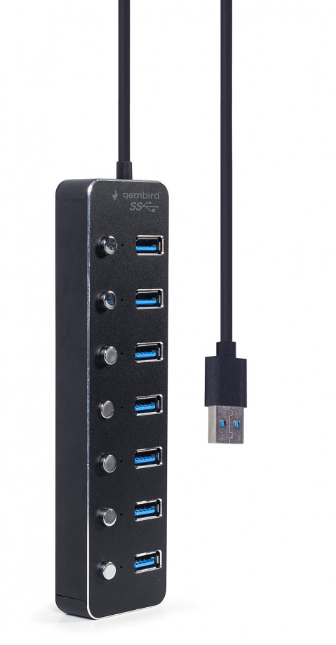 GEMBIRD HUB USB 3.1 (GEN 1) 7-PORTOWY Z PRZEŁĄCZNI - Galeria zdjęcie 2