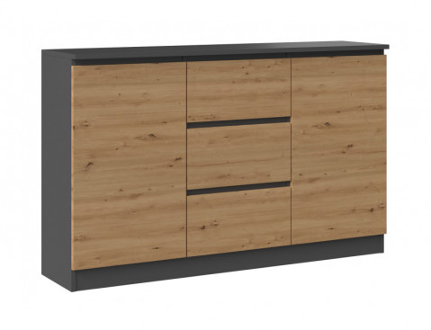 Komoda 2D3S 120x30xH75 antracyt/artisan - Galeria zdjęcie 1