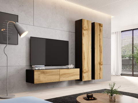 Zestaw meblowy VIGO 9 czarny/dąb wotan - Galeria zdjęcie 1