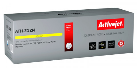 Activejet ATH-212N Toner do drukarek HP, Canon, Zamiennik HP 131A CF212A, Canon CRG-731Y; Supreme; 1800 stron; żółty. - Galeria zdjęcie 1