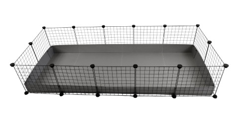 C&C Klatka modułowa dla świnki morskiej, królika, jeża 180 x 75 cm szara - Galeria zdjęcie 1