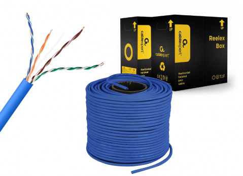 GEMBIRD UTP KABEL DRUT KAT 5E CCA 305M NIEBIESKI - Galeria zdjęcie 4