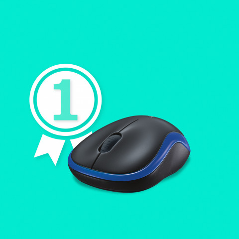 Mysz Logitech M185 bezprzewodowa, niebieska - Galeria zdjęcie 2
