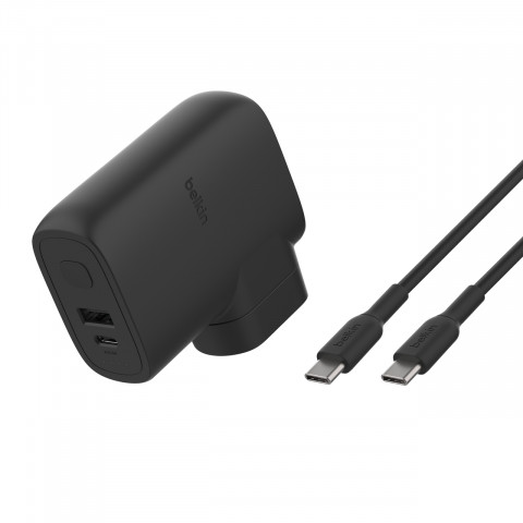Ładowarka z Powerbankiem Belkin BoostCharge Hybrid Wall Charger 25W + Power Bank 5K + Travel Adapter Kit 1xUSB-A + 1xUSB-C PD3.0 5000mAh 20W Black - Galeria zdjęcie 3