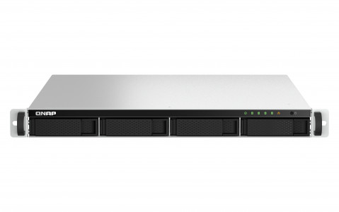Qnap TS-464U-8G, 1U, 4 x 2.5"/3.5" SATA , Intel Celeron N5105/N5095 4C/4T, 8GB RAM onboard (not expandable), 2 x 2.5GbE, Single PSU (not upgradeable to RP) - Galeria zdjęcie 1
