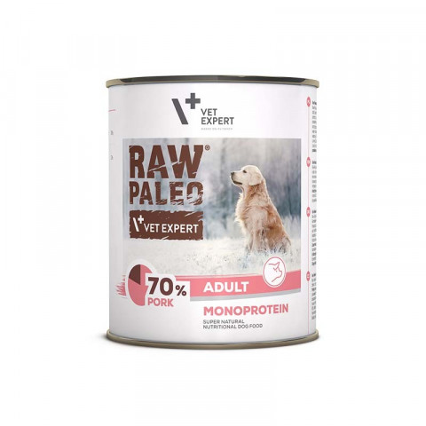 VETEXPERT Raw Paleo Adult Monoprotein Wieprzowina - mokra karma dla psa - 800g - Galeria zdjęcie 1