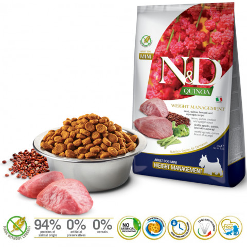 FARMINA N&D QUINOA DOG WEIGHT MANAGEMENT - sucha karma dla psa - 2,5 kg - Galeria zdjęcie 2
