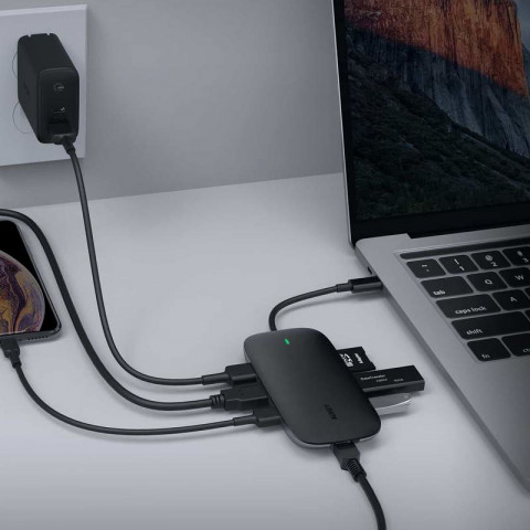 AUKEY HUB USB C CB-C71 8W1 RJ45 HDMI 4K PD 100W - Galeria zdjęcie 8