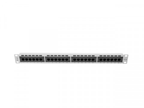 LANBERG PATCH PANEL 24 PORT 1U KAT.5E UTP SZARY - Galeria zdjęcie 1