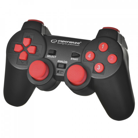 Esperanza gamepad pc usb czarno/czerwony warrior egg102r - Galeria zdjęcie 1