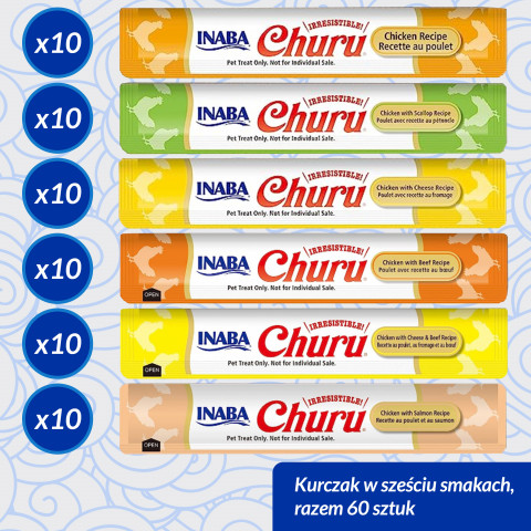 INABA CAT CHURU VARIETIES - kurczak - przysmak dla kota 60 x 14 g - Galeria zdjęcie 4