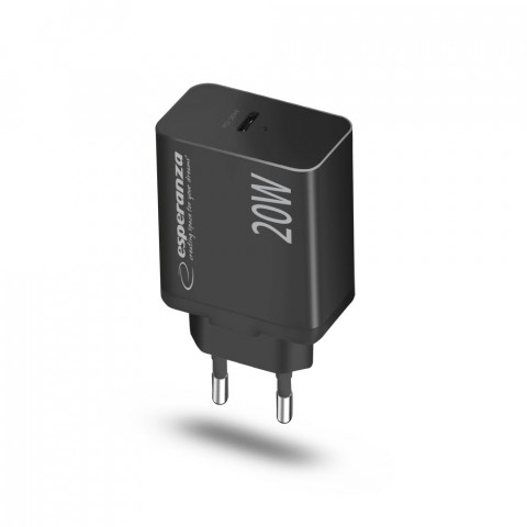 ESPERANZA ŁADOWARKA SIECIOWA 20W USB-C PD EZC104K - Galeria zdjęcie 3