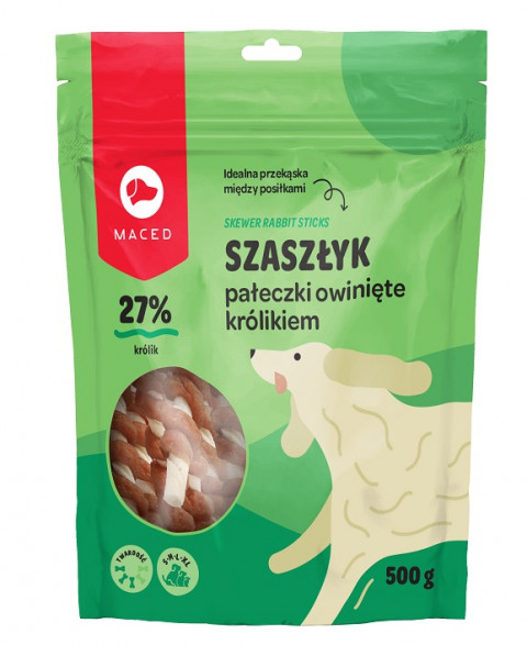 MACED Szaszłyk Pałeczki owinięte królikiem - gryzak dla psa - 500 g - Galeria zdjęcie 1